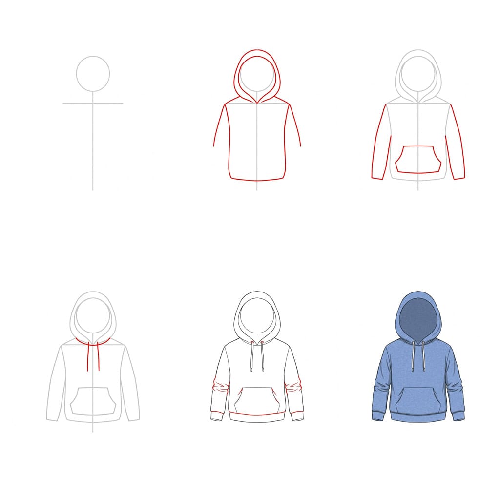 Dibujos de Sudadera con capucha roja