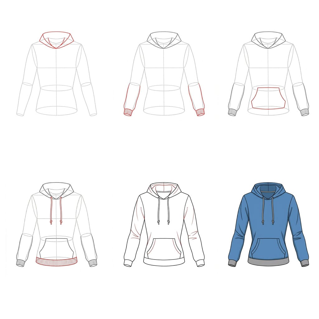Dibujos de Sudadera con capucha unisex