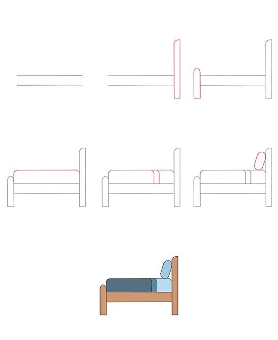 Dibujos de Cama con cobija