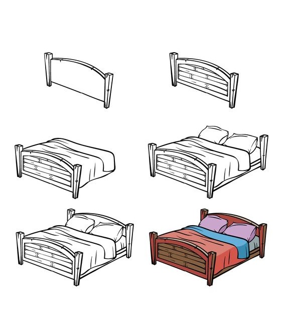 Dibujos de Cama detallada