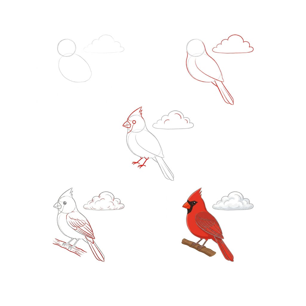 Dibujos de Cardenal cantando