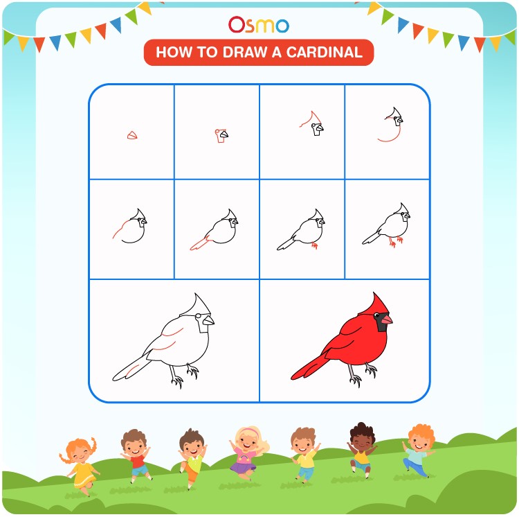 Dibujos de Cardenal colorido