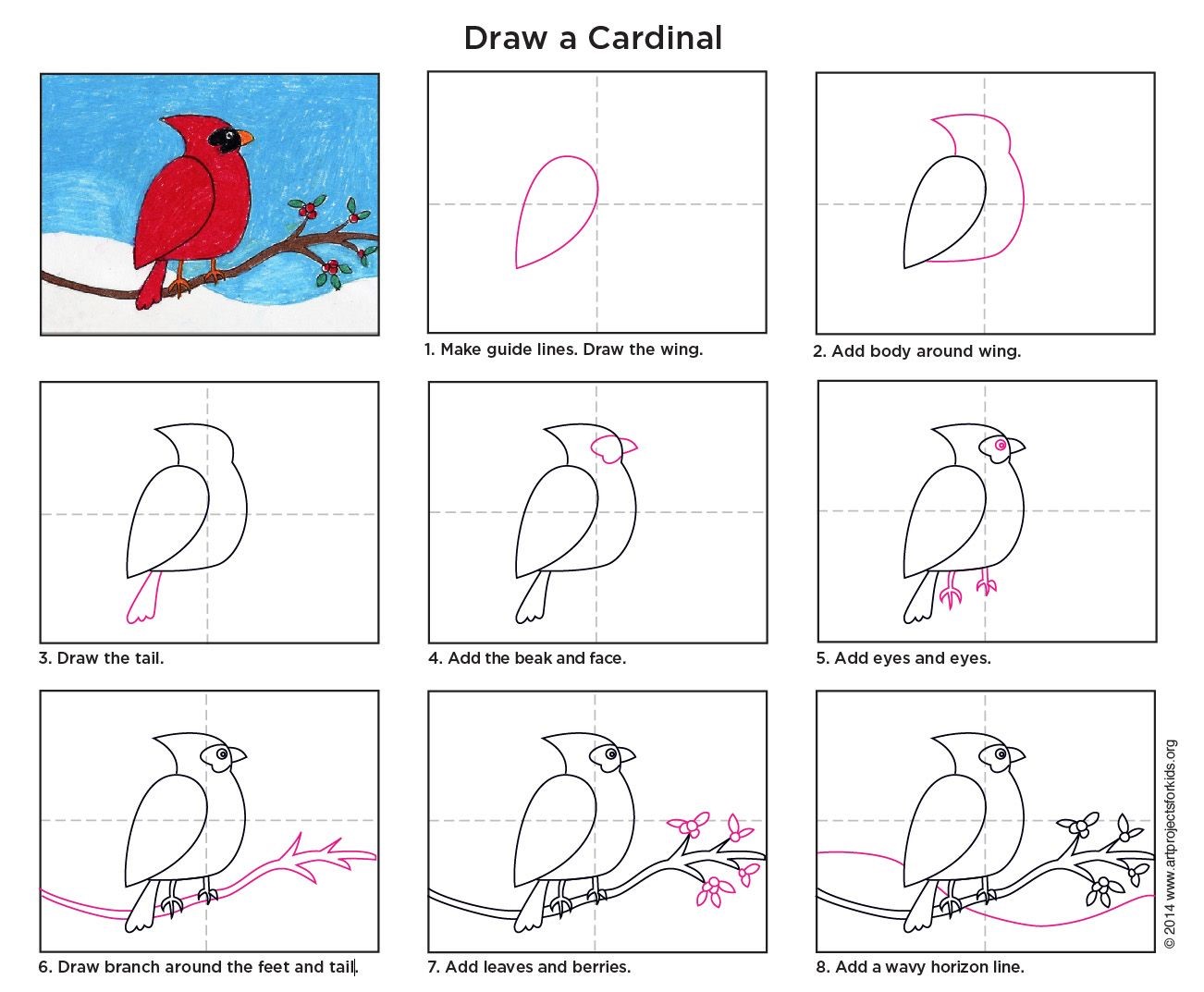 Dibujos de Cardenal con cresta