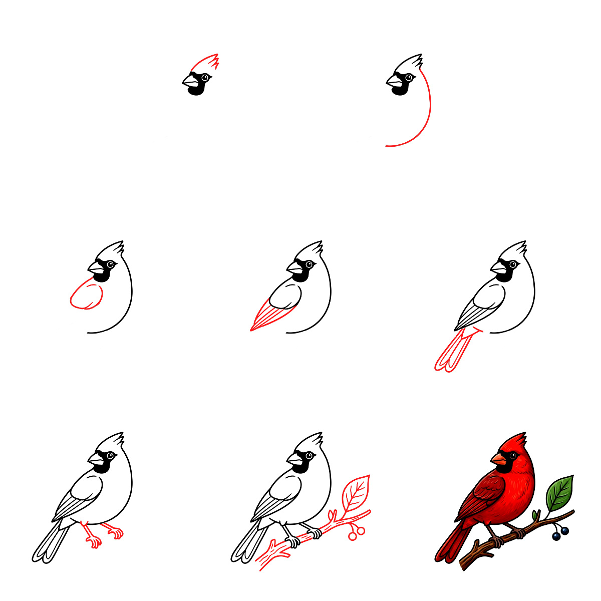 Dibujos de Cardenal macho