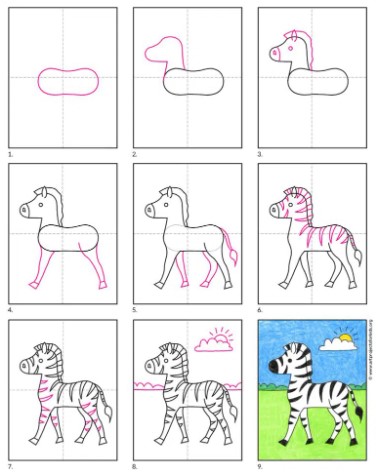 Dibujos de Cebra corriendo