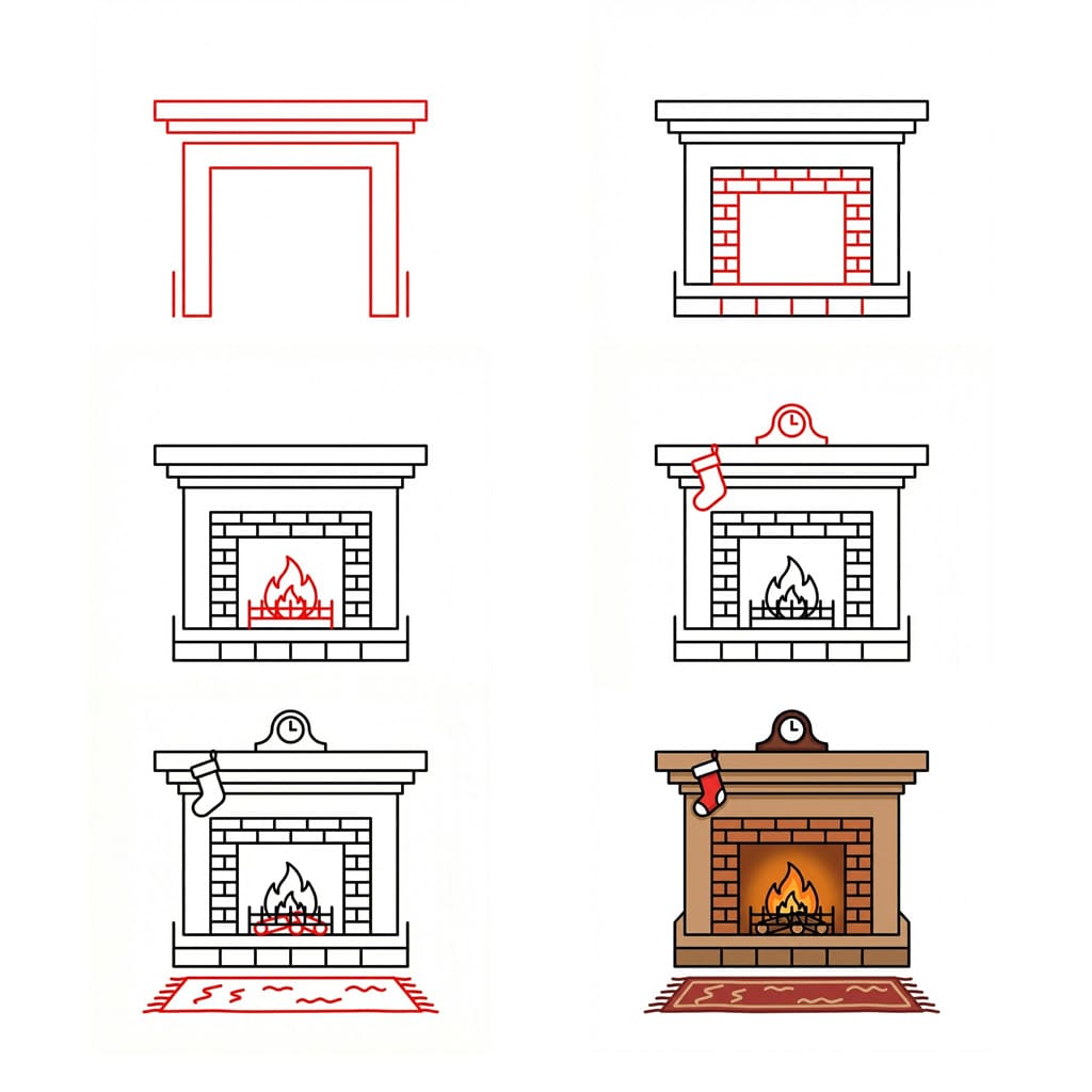 Dibujos de Chimenea acogedora