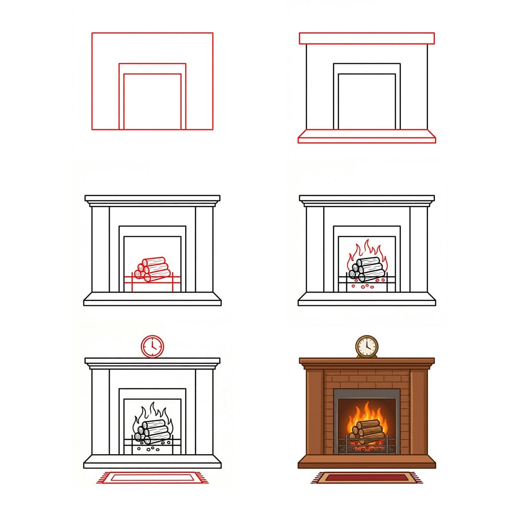 Dibujos de Chimenea antigua