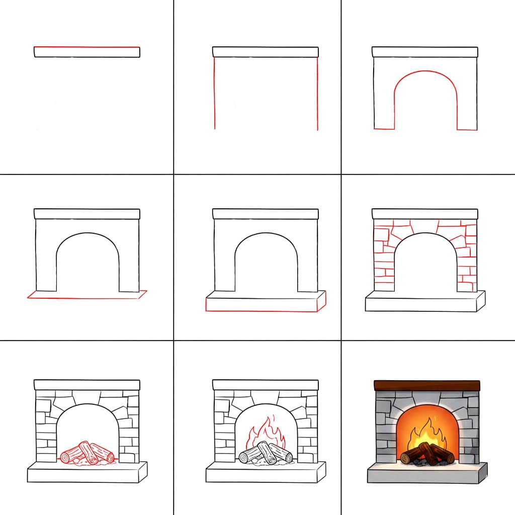 Dibujos de Chimenea de casa