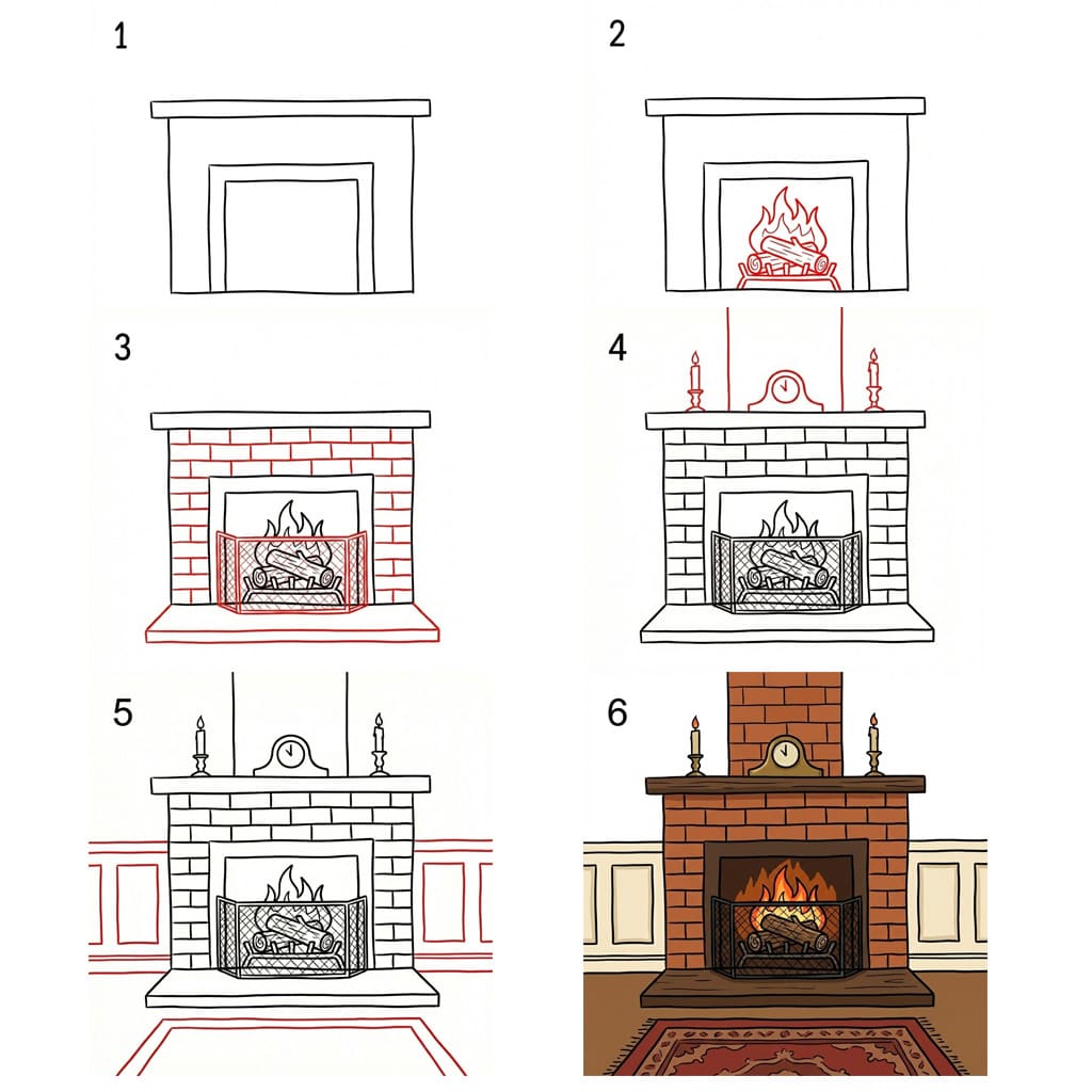 Dibujos de Chimenea de ladrillo