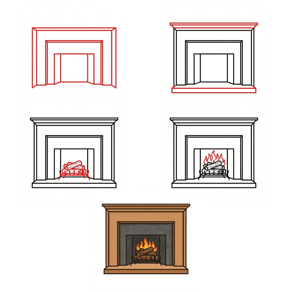 Dibujos de Chimenea de leña