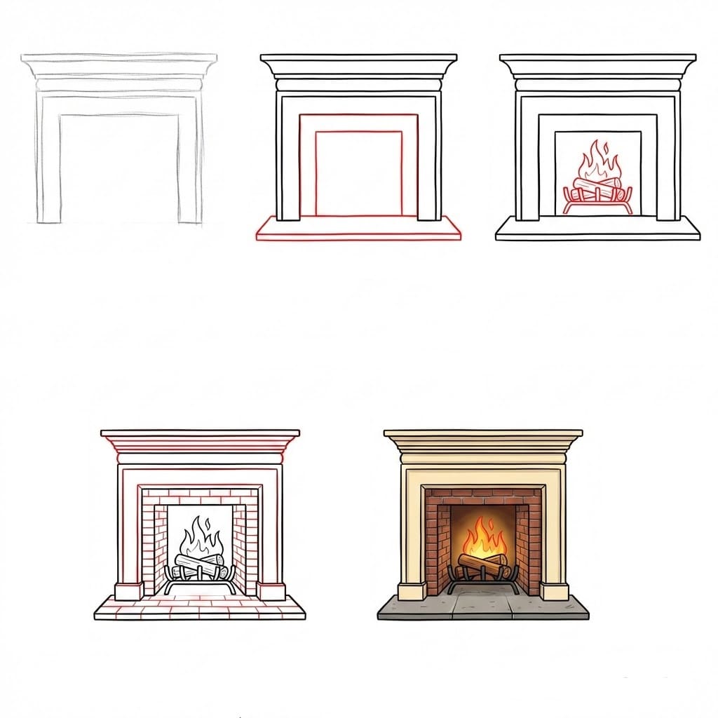Dibujos de Chimenea realista