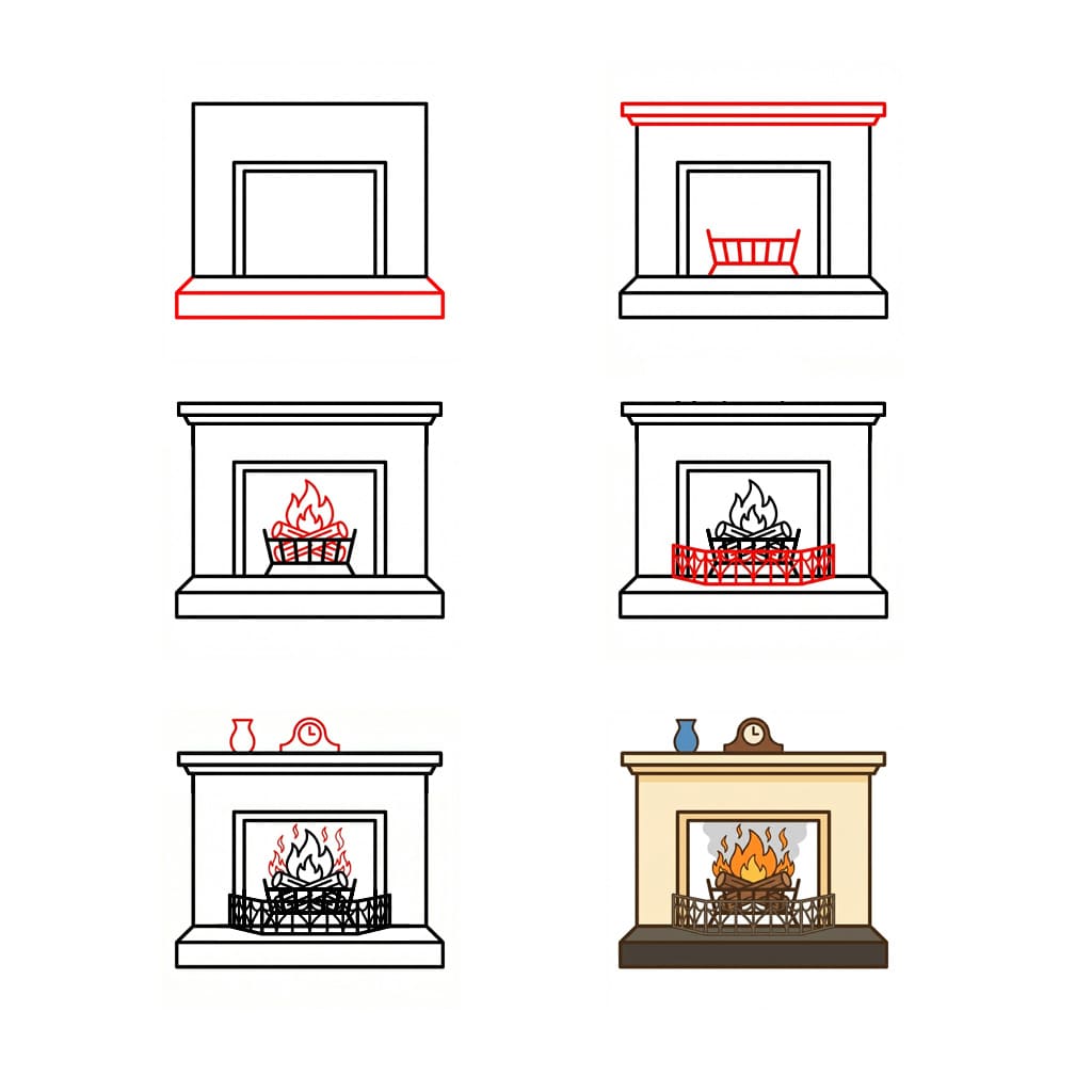 Dibujos de Chimenea tradicional