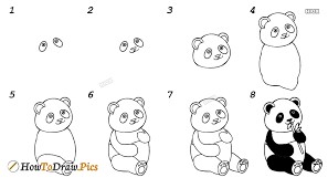 Dibujos de El panda esta comiendo