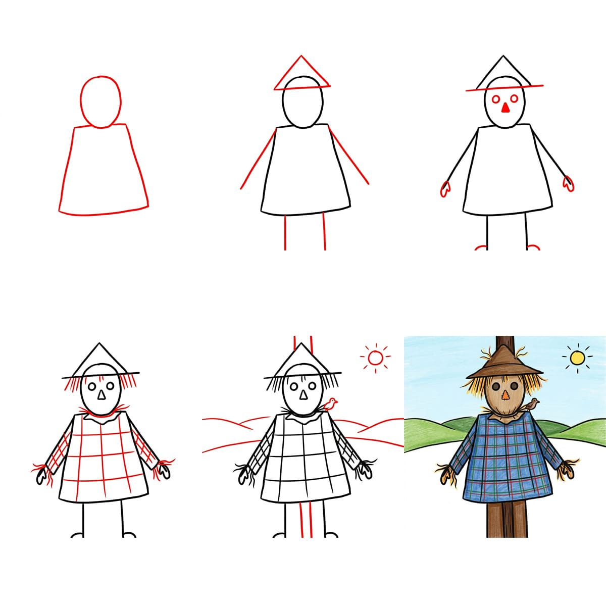 Dibujos de Espantapájaros artesanal