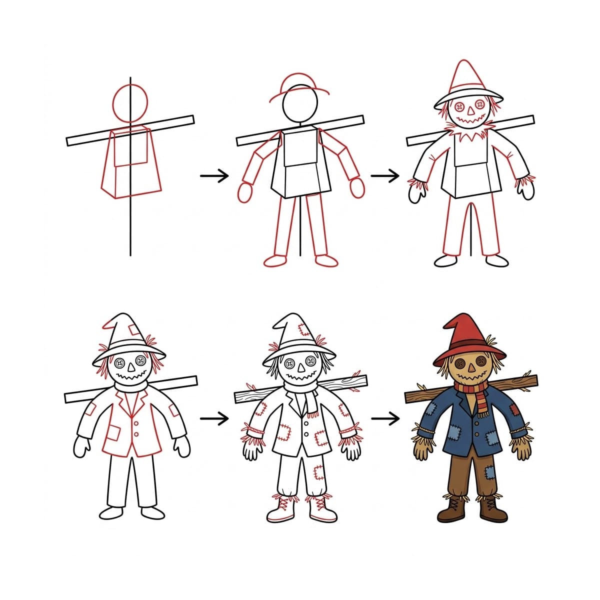Dibujos de Espantapájaros con paja