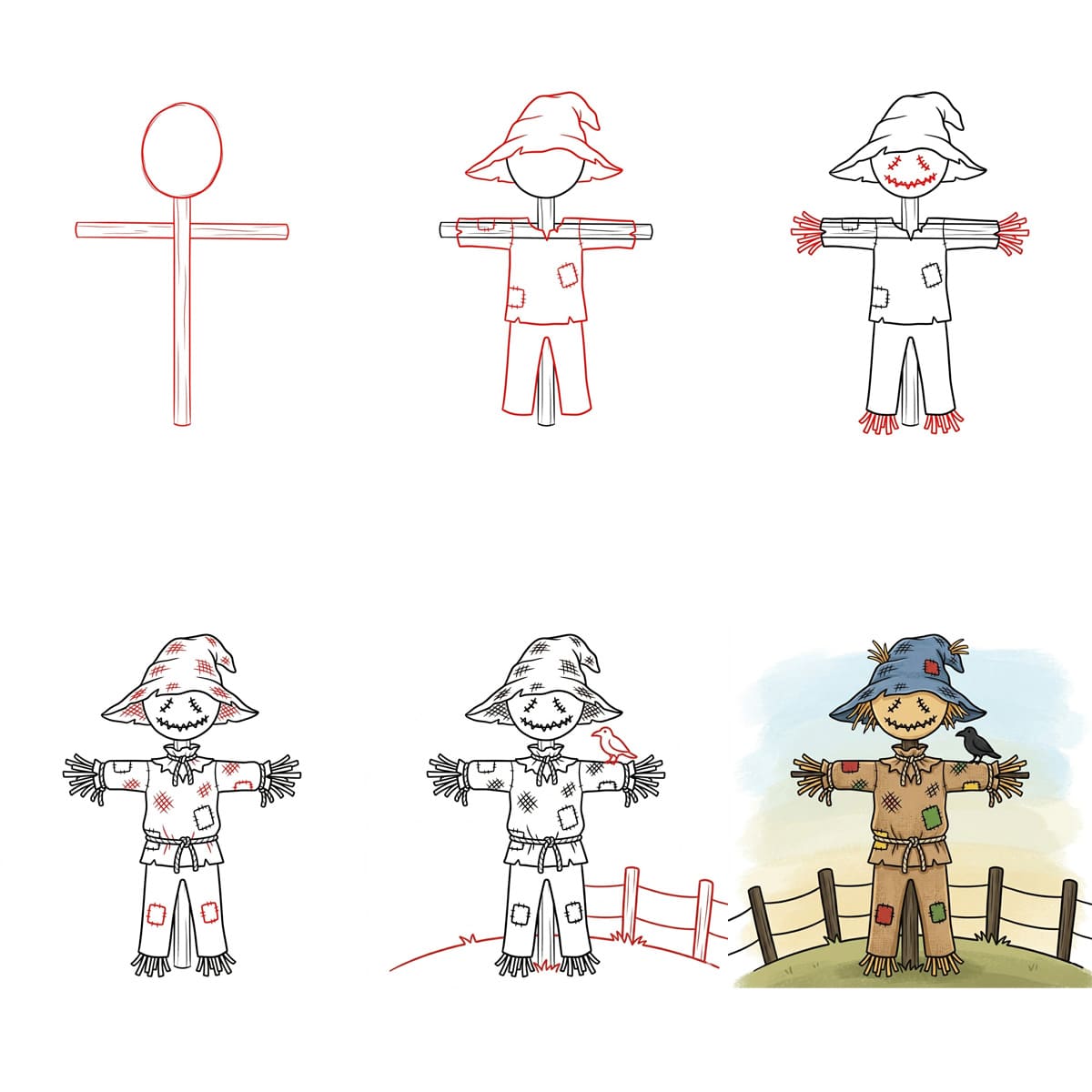 Dibujos de Espantapájaros de Halloween
