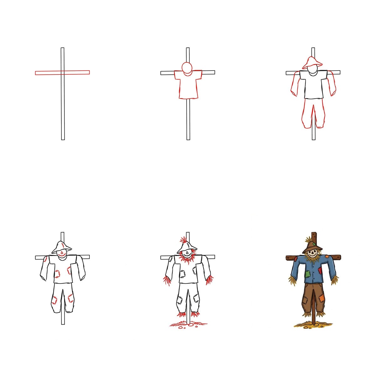 Dibujos de Espantapájaros de madera