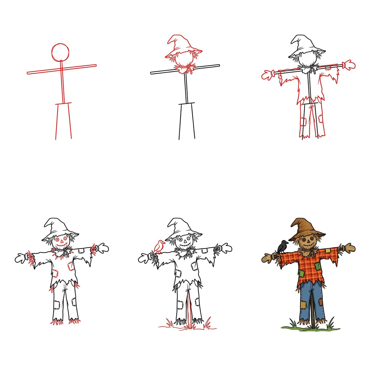 Dibujos de Espantapájaros detallado