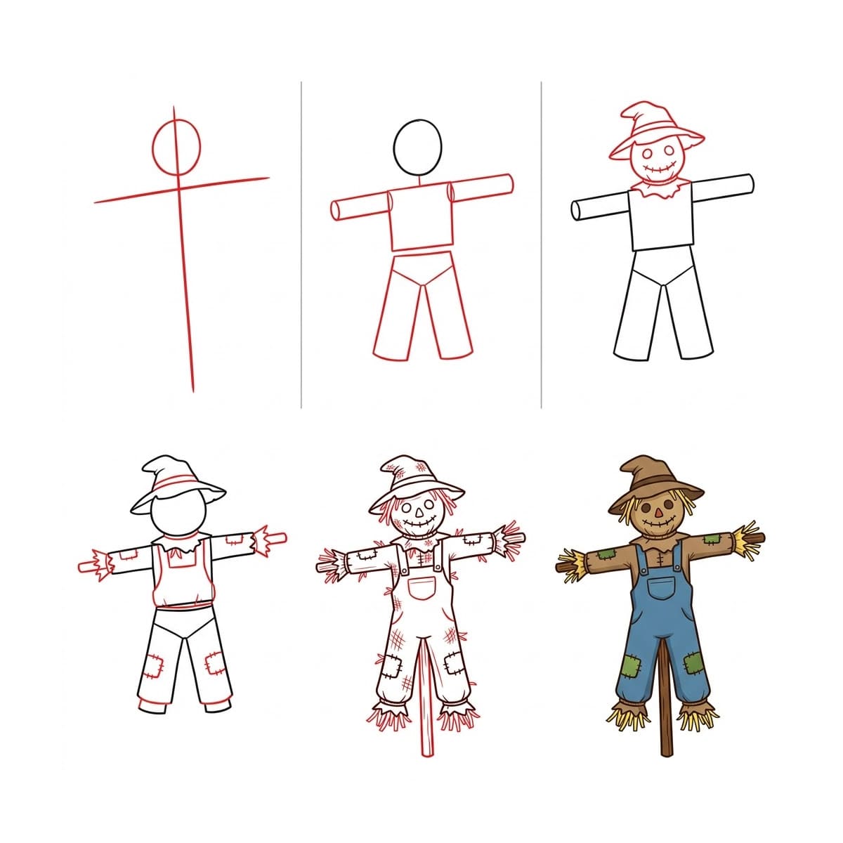 Dibujos de Espantapájaros en el maizal