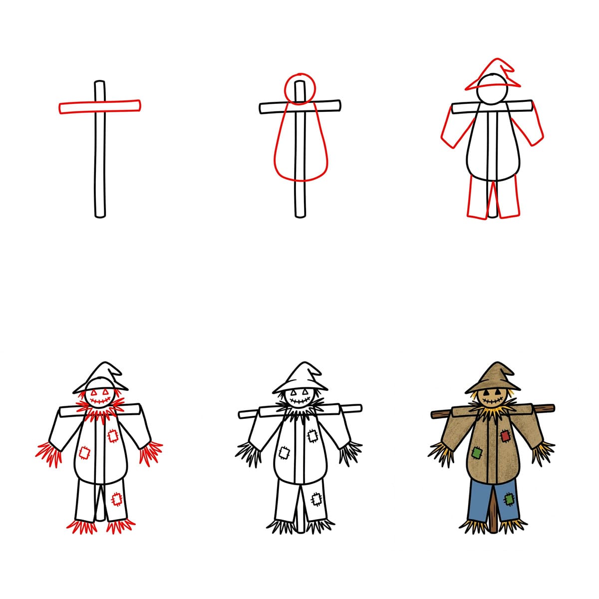 Dibujos de Espantapájaros feliz