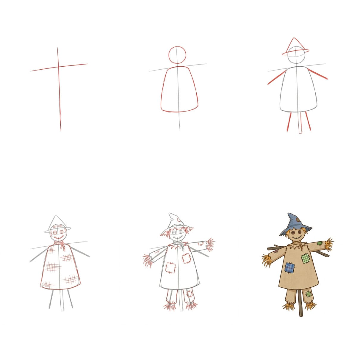 Dibujos de Espantapájaros rústico