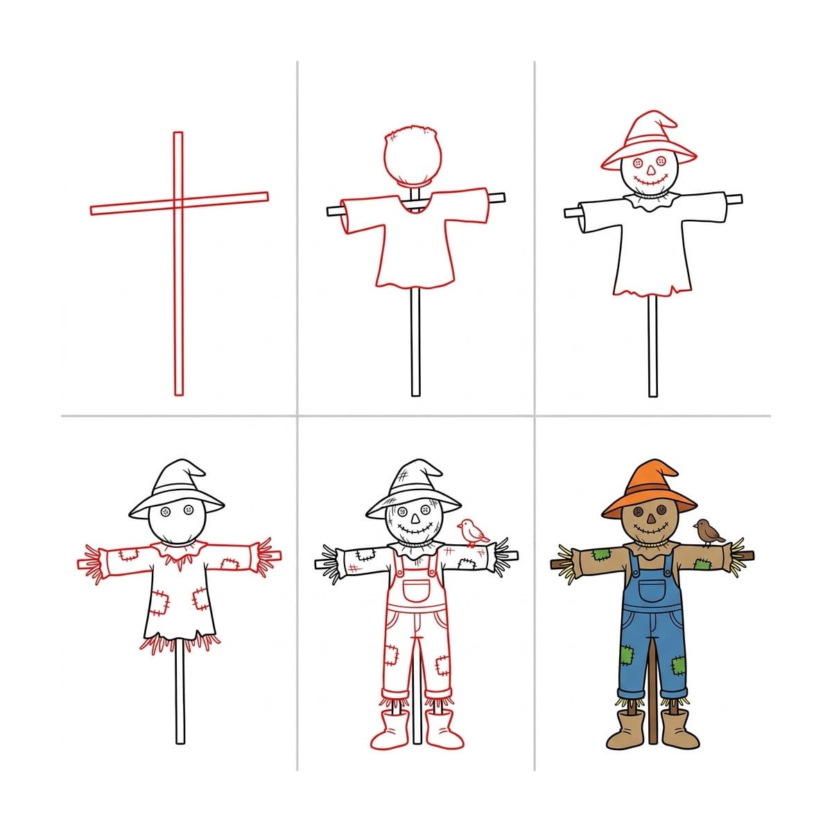 Dibujos de Espantapájaros sonriente