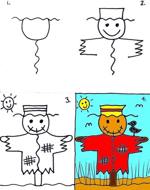 Dibujos de Espantapájaros kawaii
