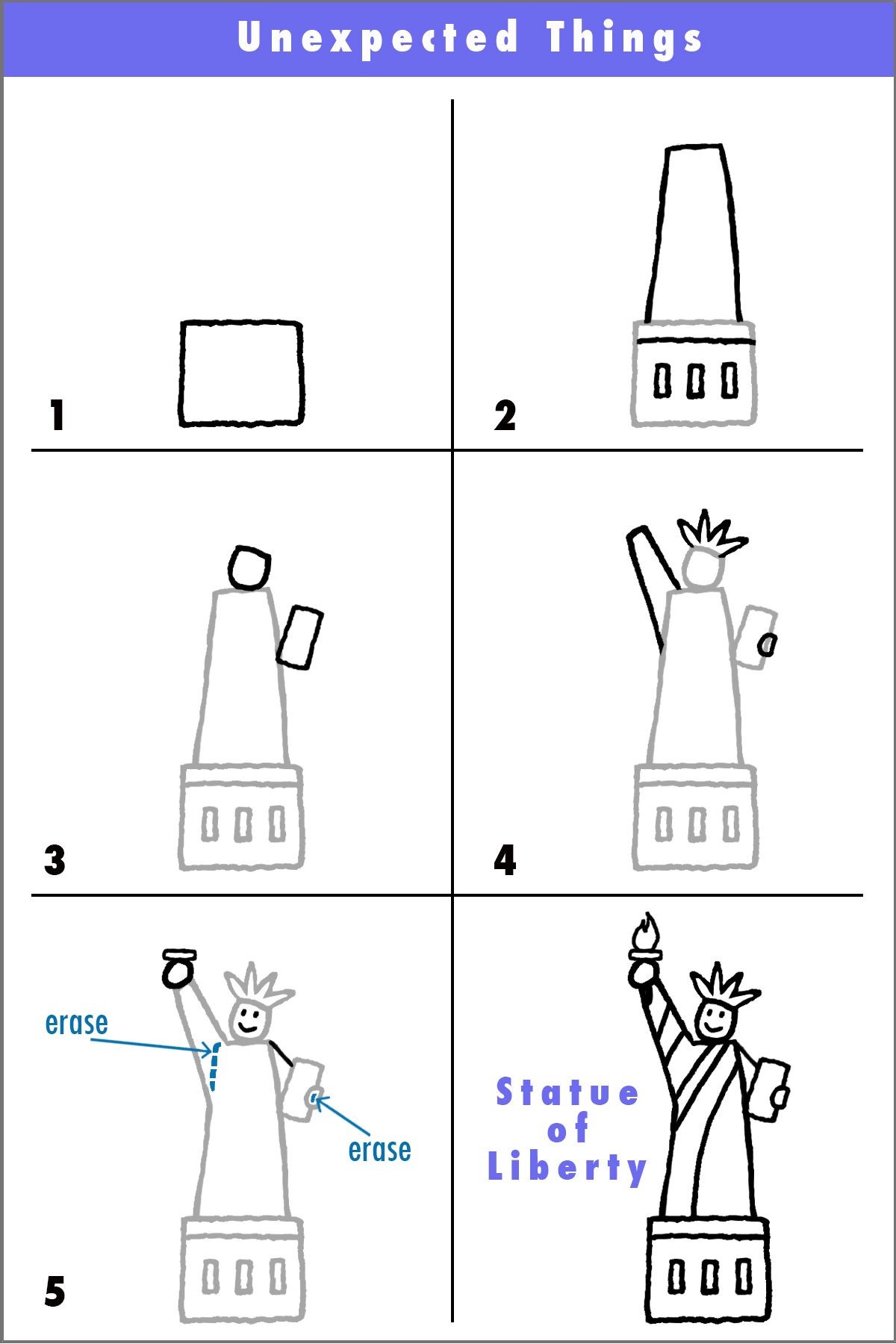 Dibujos de Estatua de la Libertad fácil