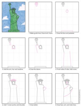 Dibujos de Estatua de la Libertad kawaii