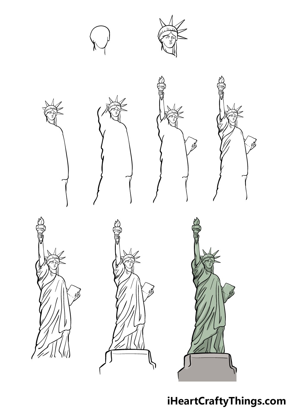 Dibujos de Estatua de la Libertad para niños