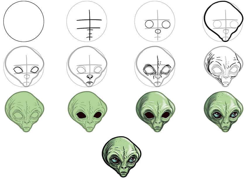 Dibujos de Extraterrestre colorido