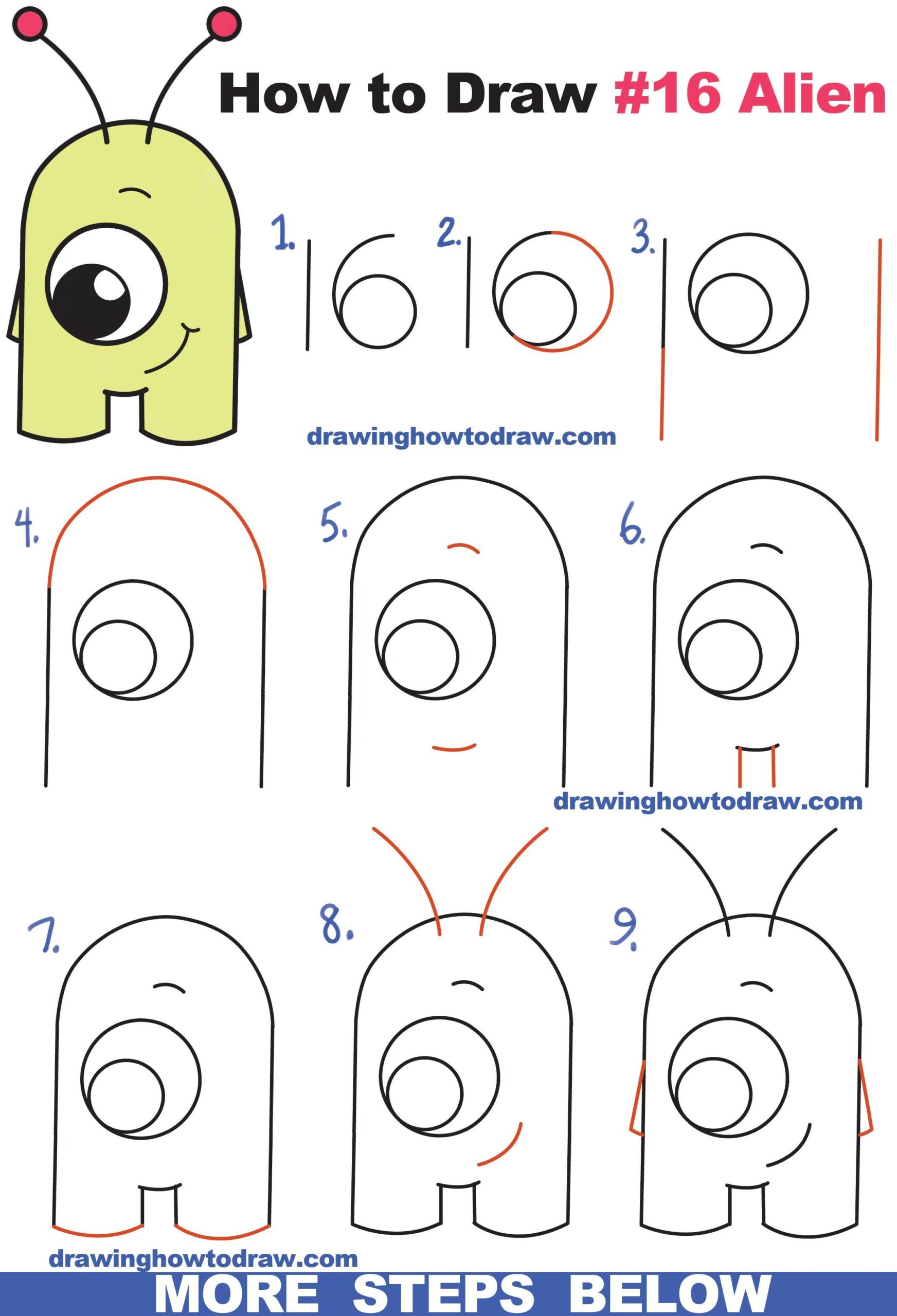 Dibujos de Extraterrestre kawaii