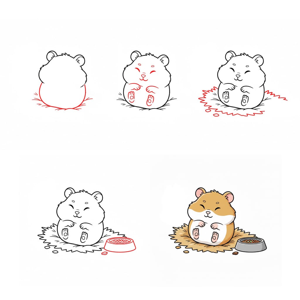 Dibujos de Hámster comiendo