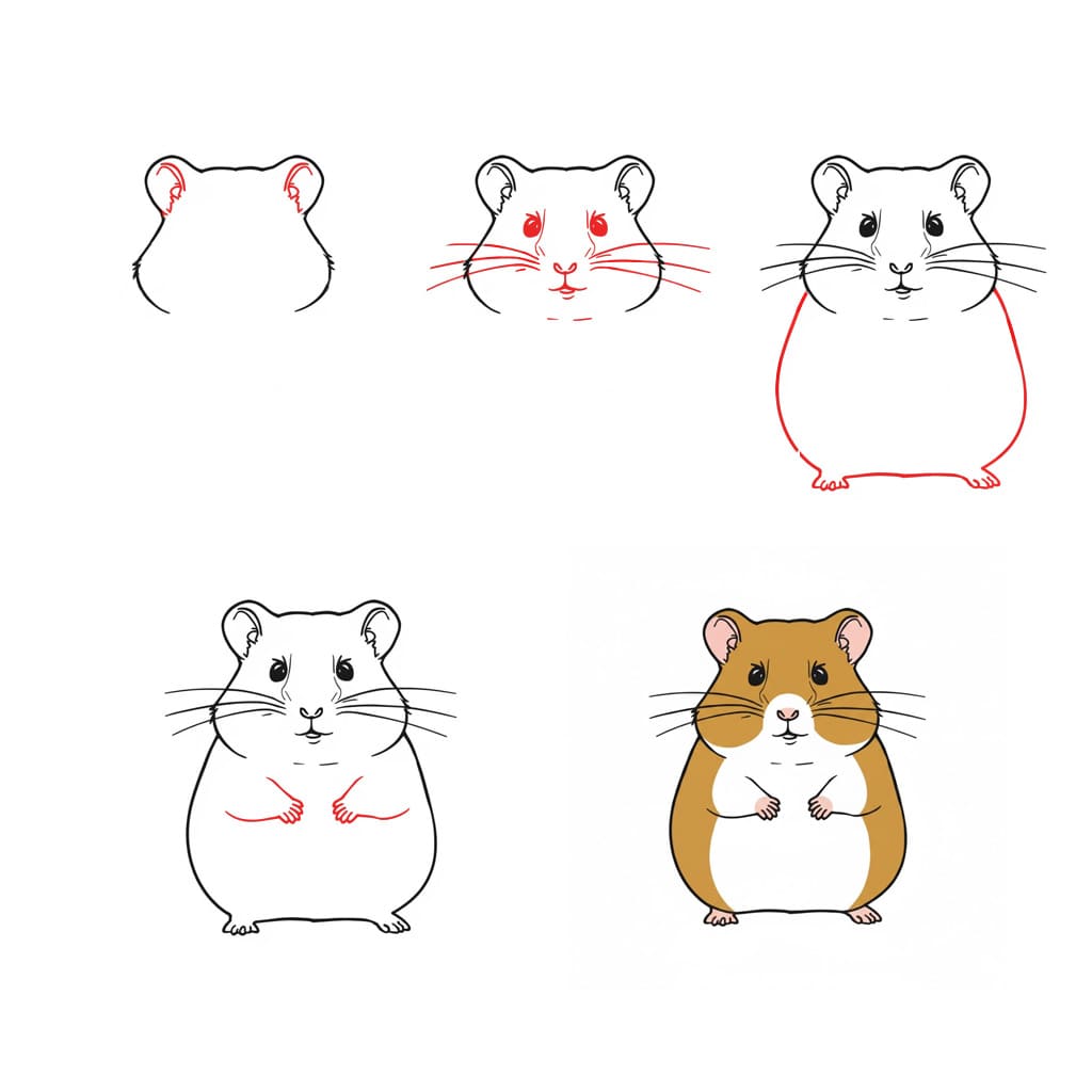 Dibujos de Hámster feliz