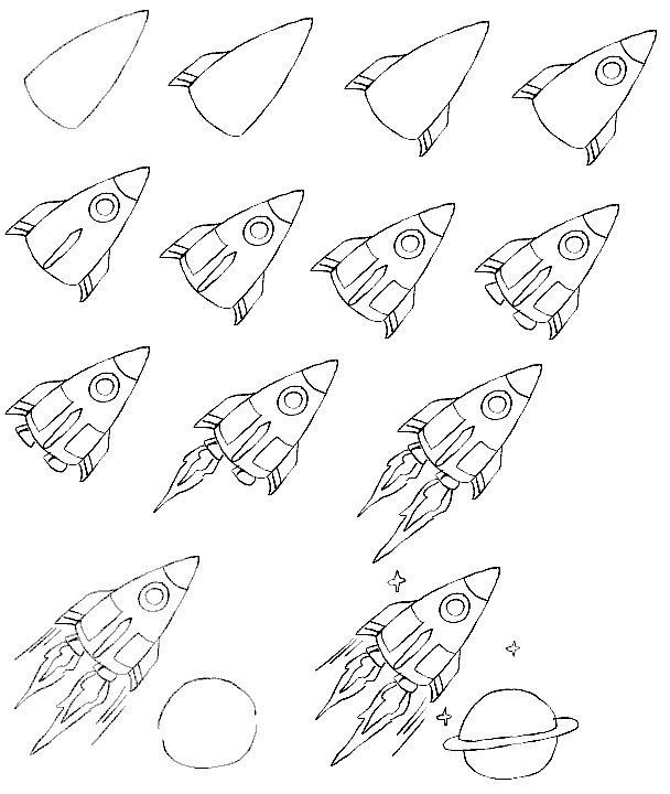 Dibujos de Nave espacial detallada