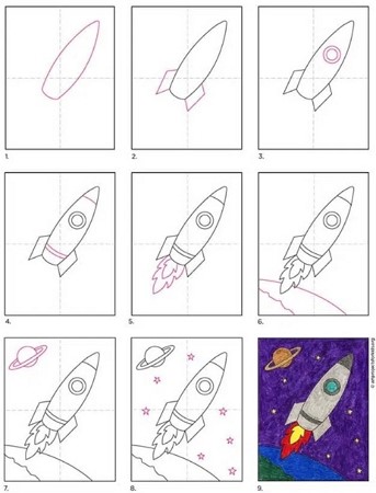 Dibujos de Nave espacial en el espacio