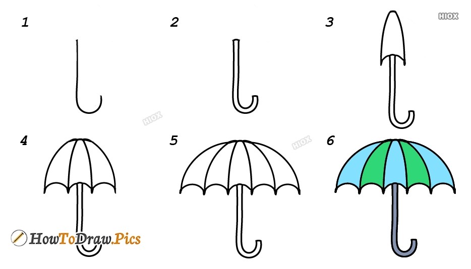 Dibujos de Paraguas a rayas