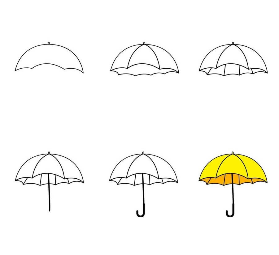 Dibujos de Paraguas amarillo