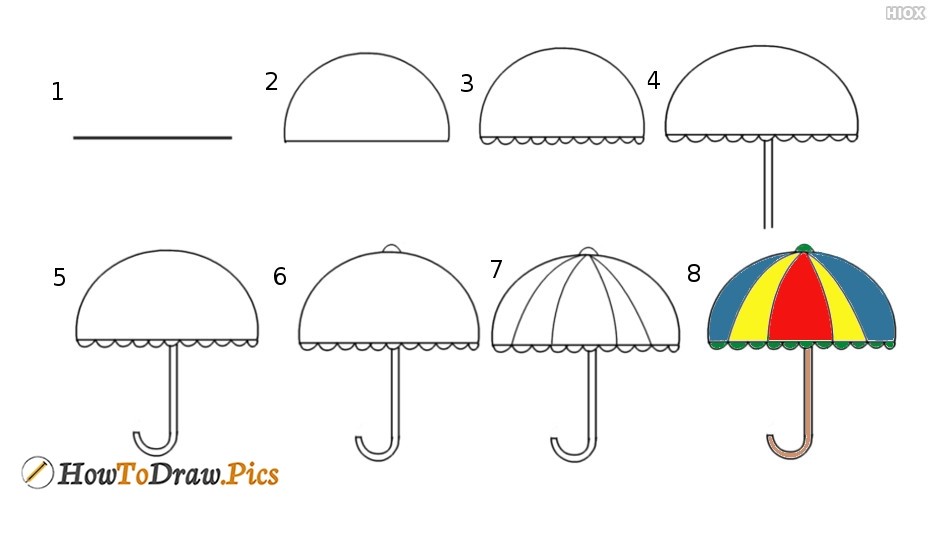 Dibujos de Paraguas arcoíris