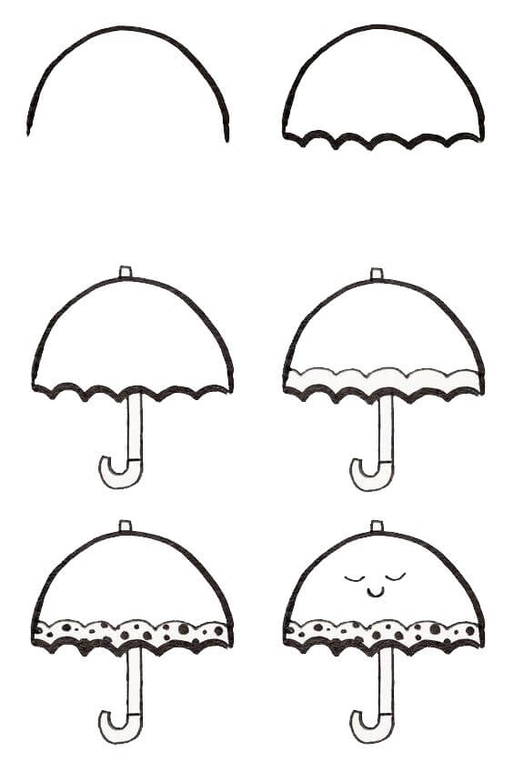 Dibujos de Paraguas bajo la lluvia