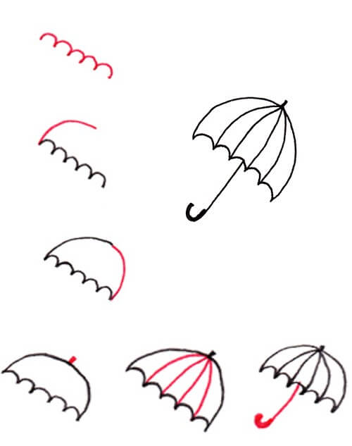 Dibujos de Paraguas de caricatura