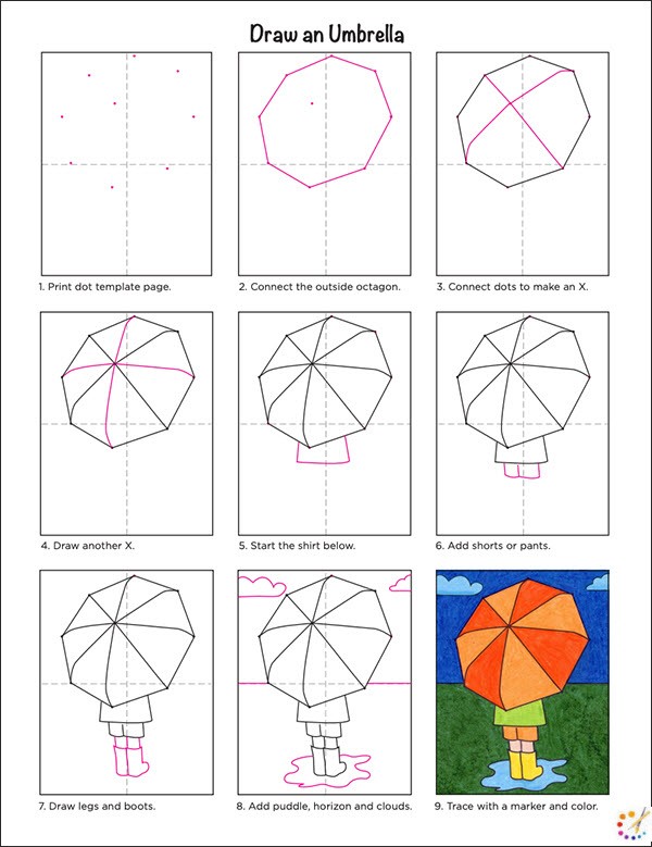 Dibujos de Paraguas floral