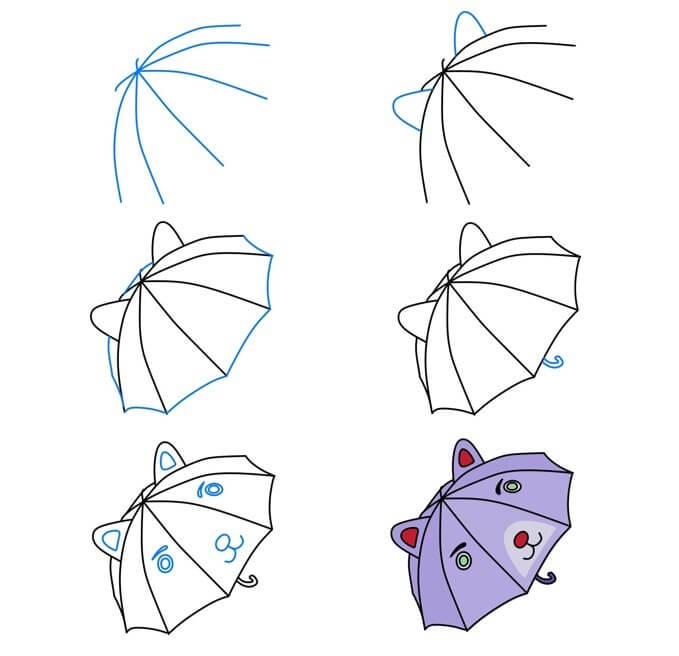 Dibujos de Paraguas kawaii