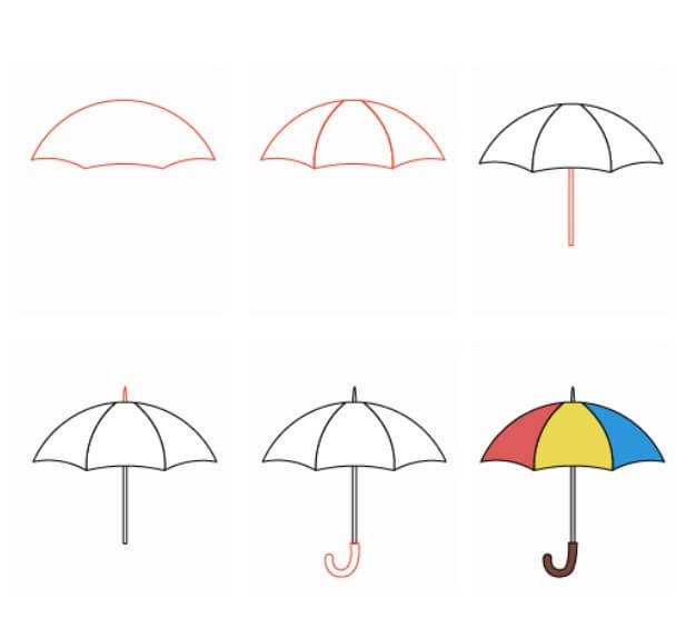 Dibujos de Paraguas minimalista