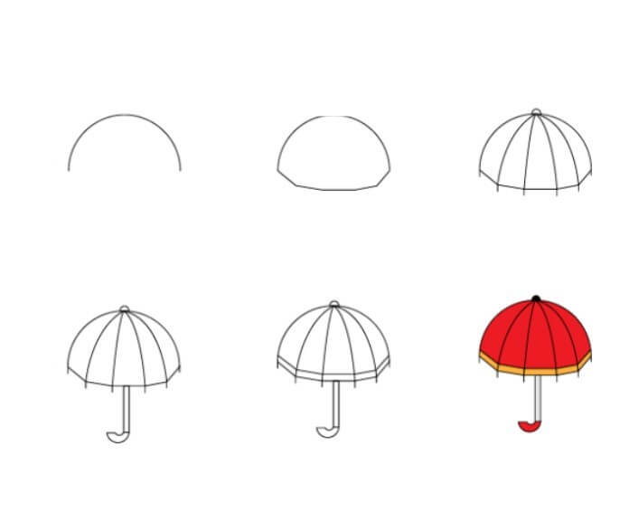 Dibujos de Paraguas rojo