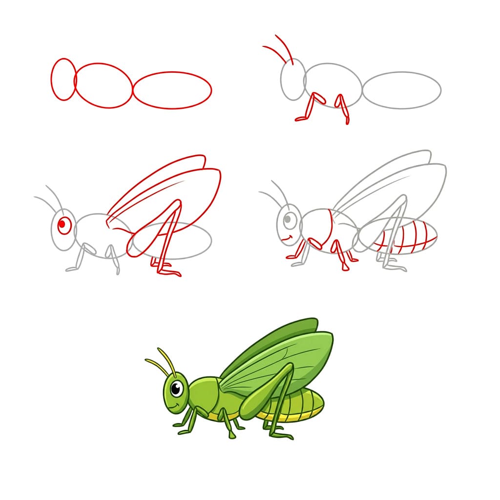 Dibujos de Saltamontes de caricatura