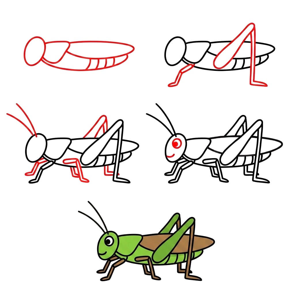 Dibujos de Saltamontes divertido