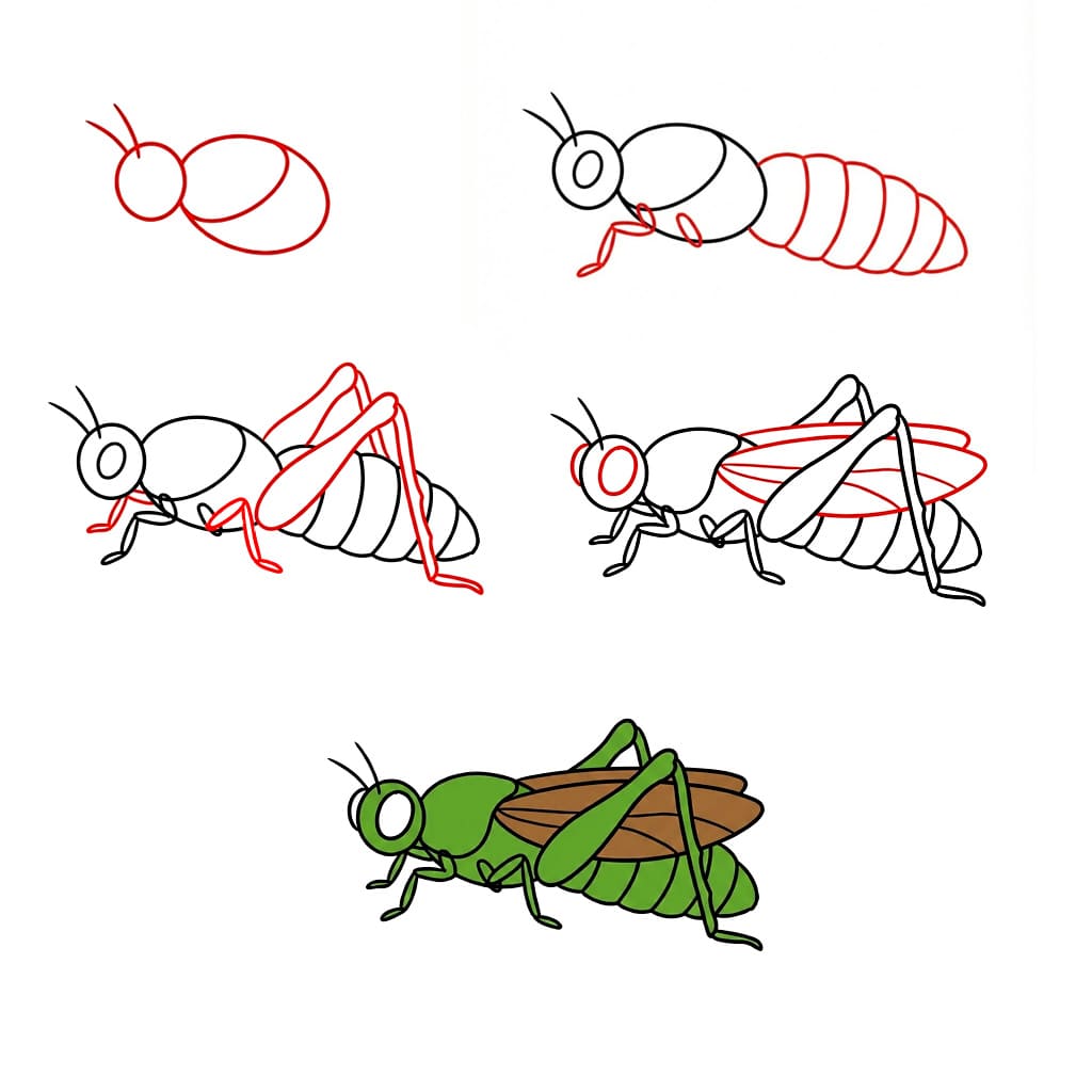 Dibujos de Saltamontes insecto