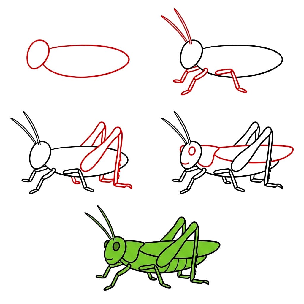 Dibujos de Saltamontes sobre una hoja