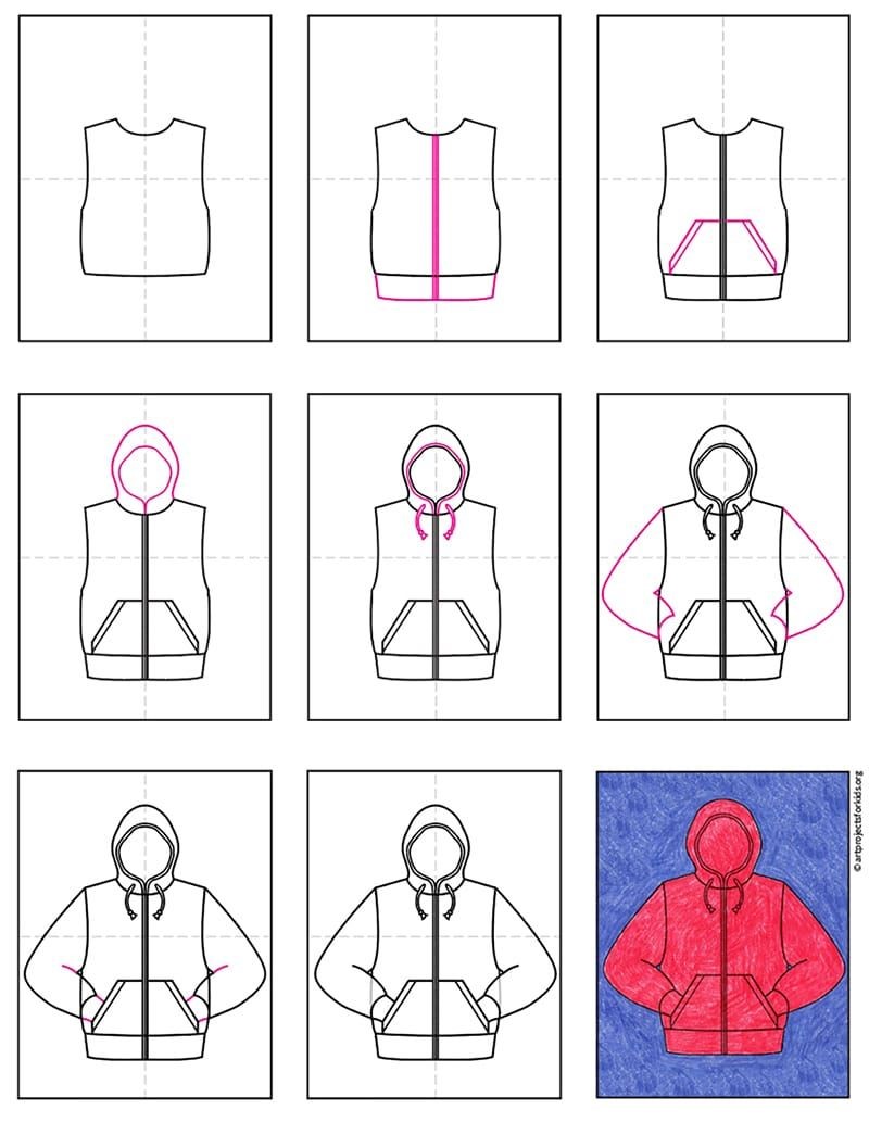 Dibujos de Sudadera con capucha holgada